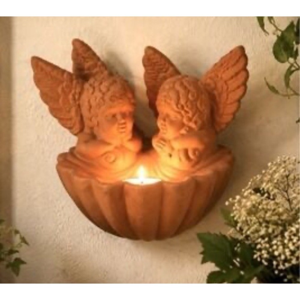 PartyLite Terra‎ Cotta Angel Sconce Tealight Votive Candle Holder P8020 No Box - Picture 9 of 9